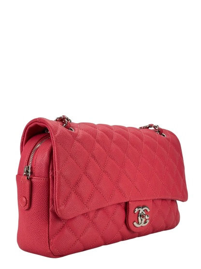 CHANEL - Pink Caviar Shoulder Bag Sliver Hardware
