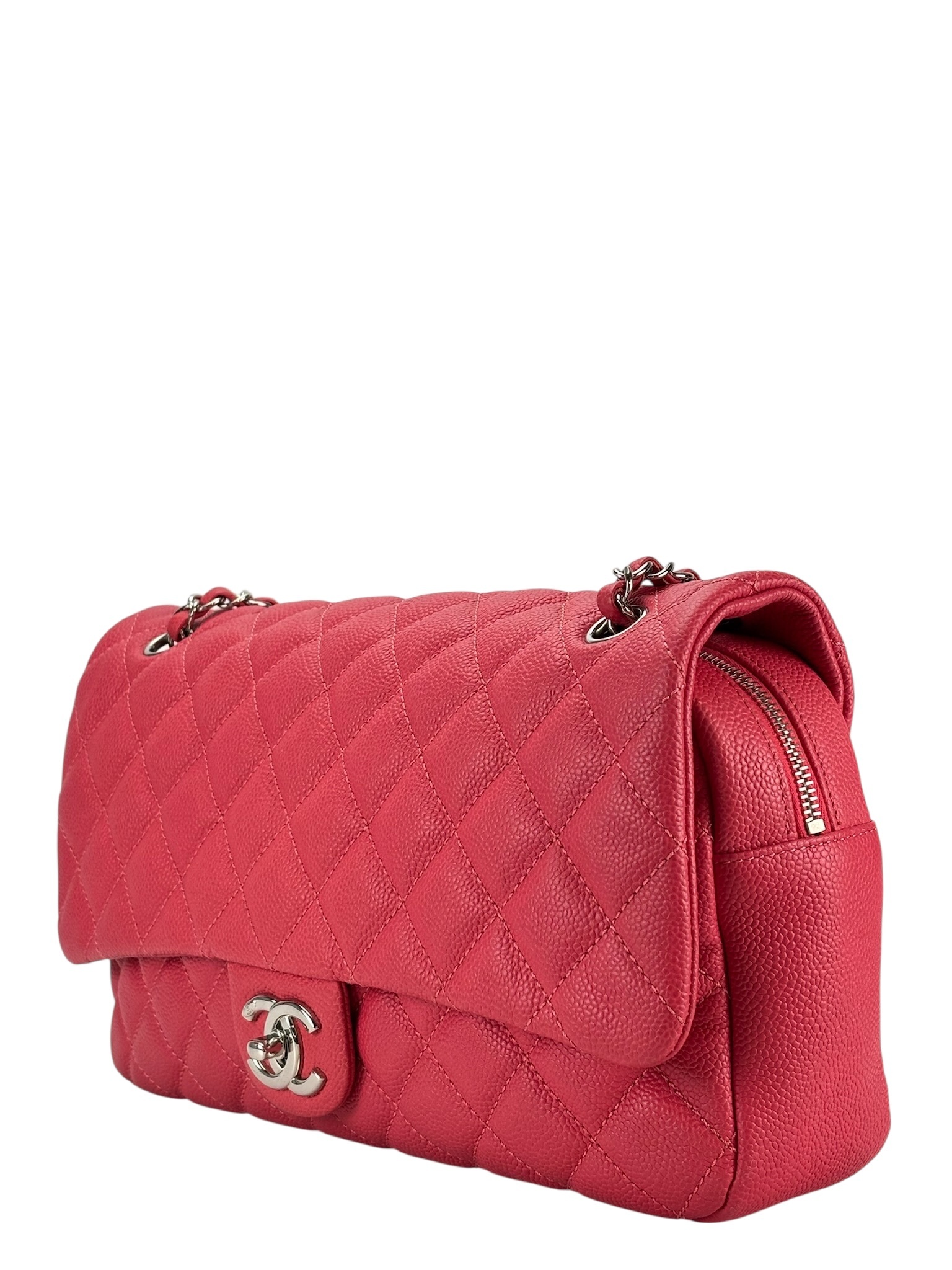 CHANEL - Pink Caviar Shoulder Bag Sliver Hardware