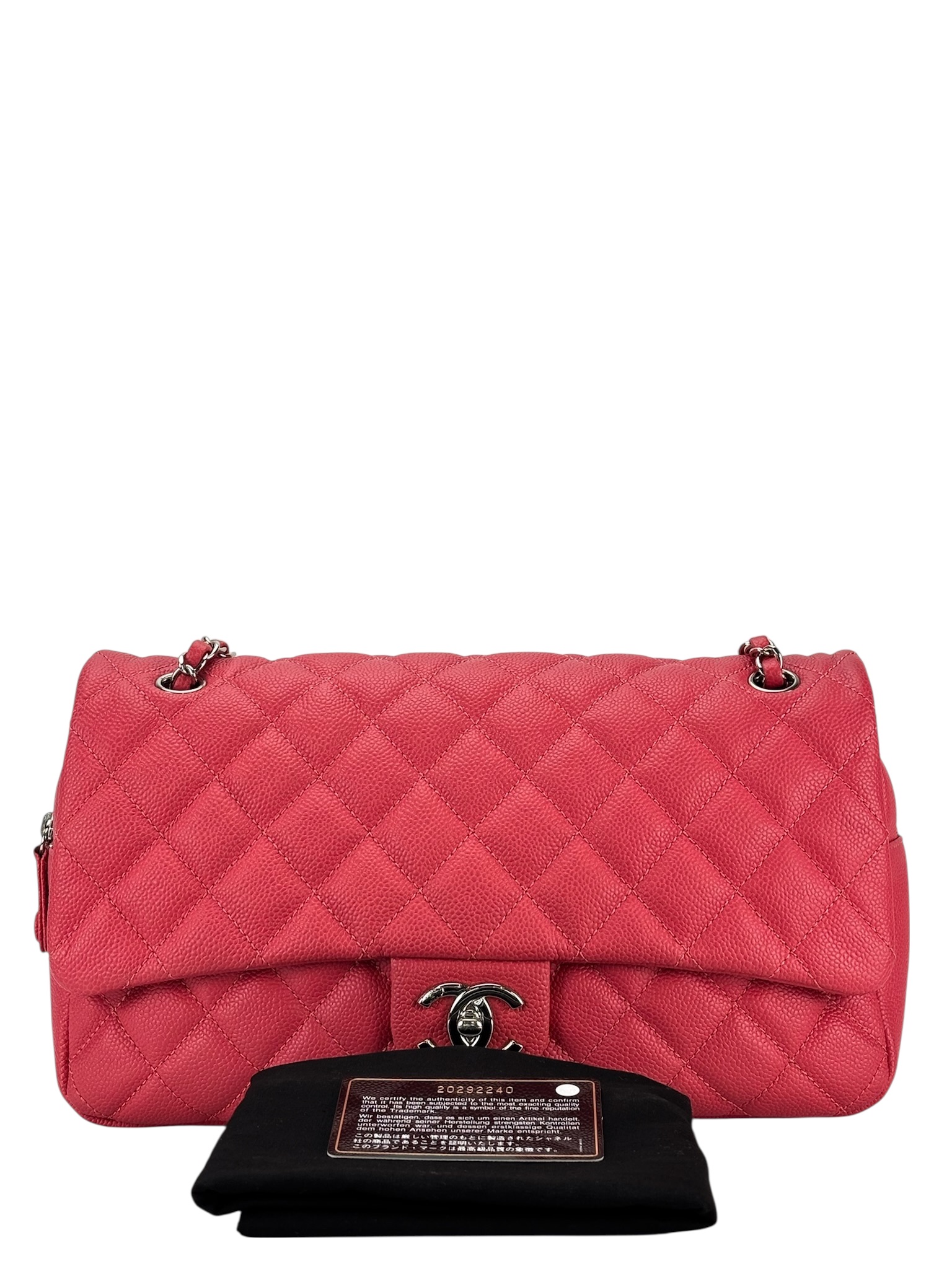 CHANEL - Pink Caviar Shoulder Bag Sliver Hardware