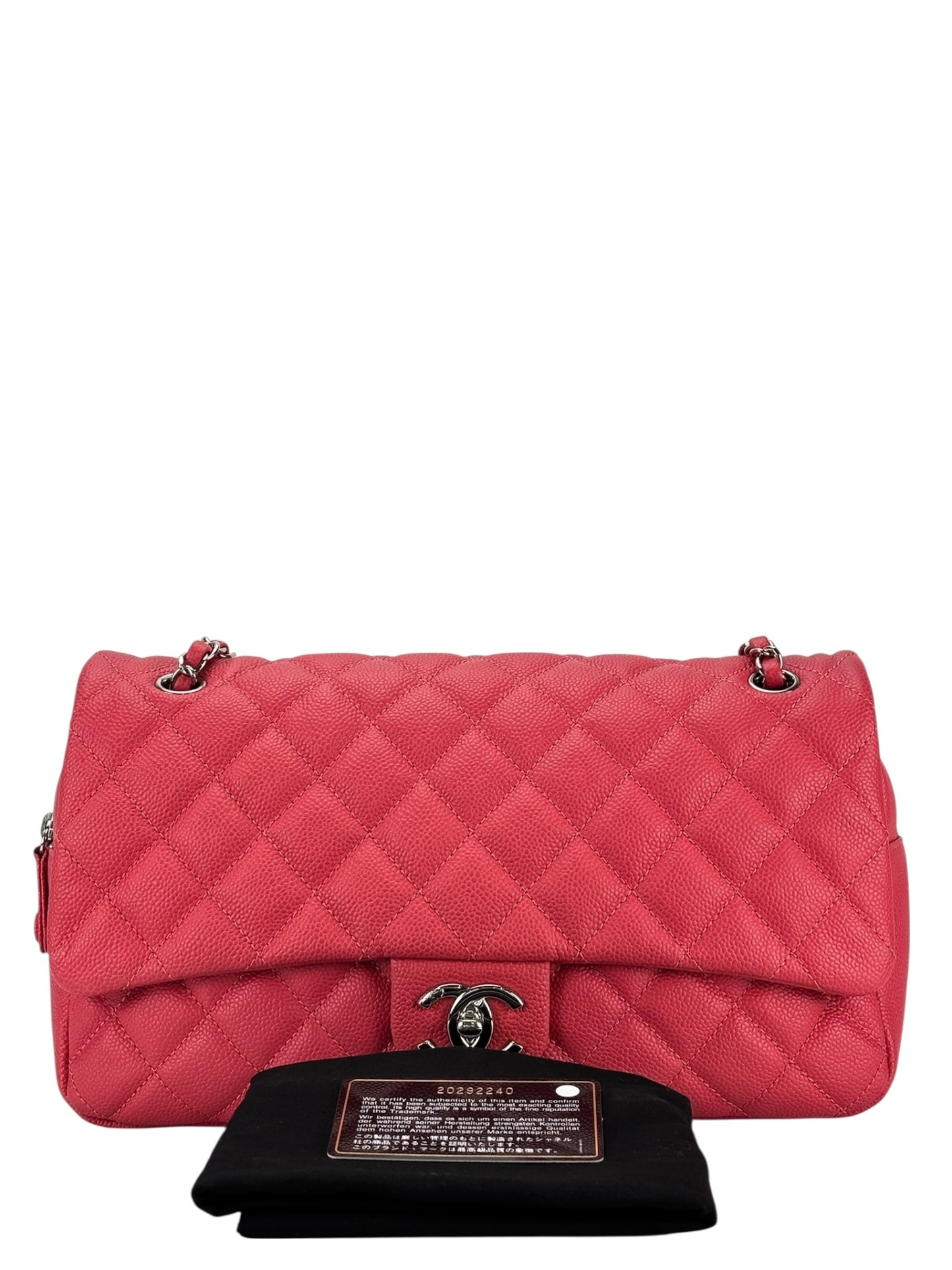 CHANEL - Pink Caviar Shoulder Bag Sliver Hardware
