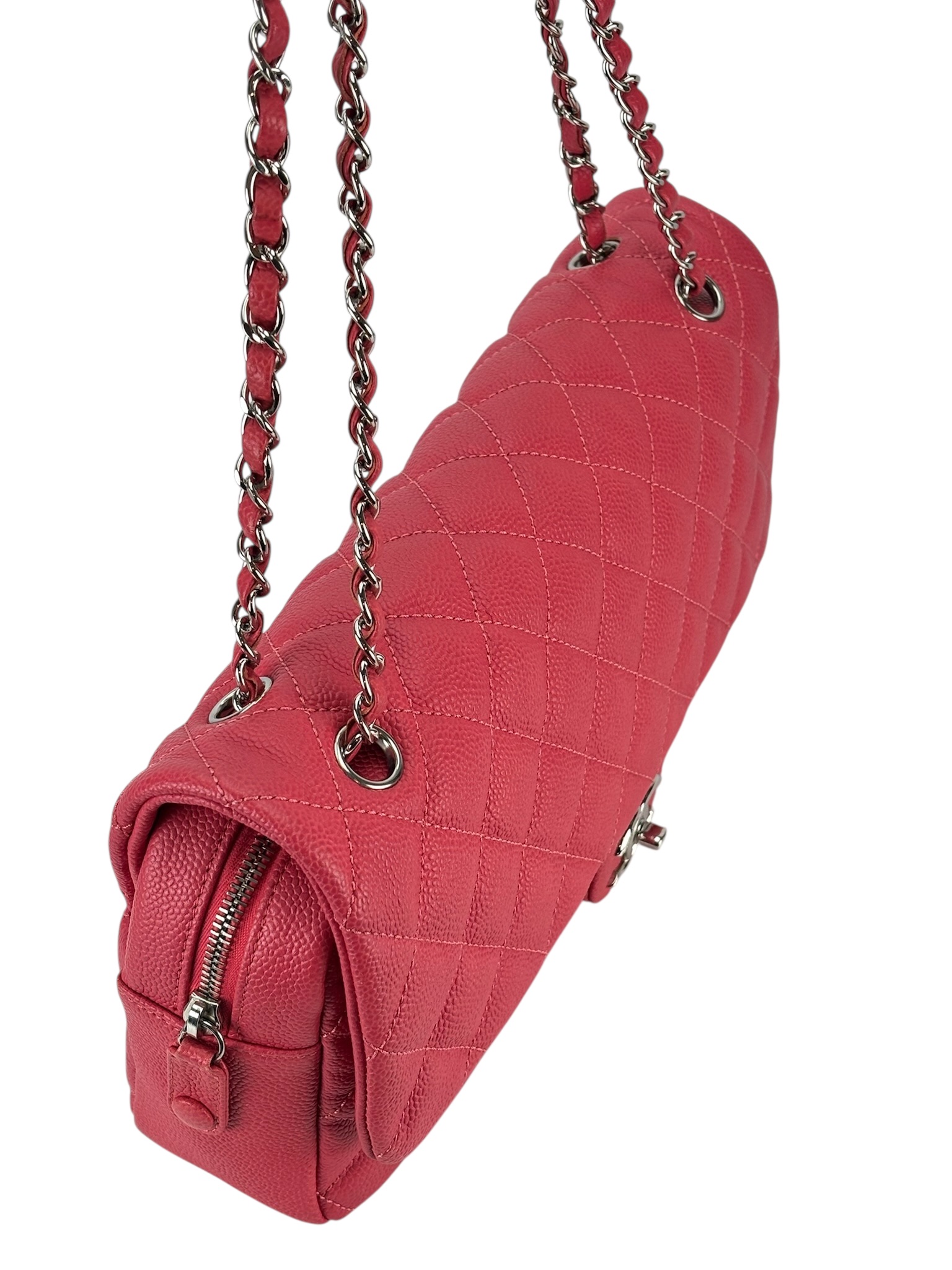 CHANEL - Pink Caviar Shoulder Bag Sliver Hardware
