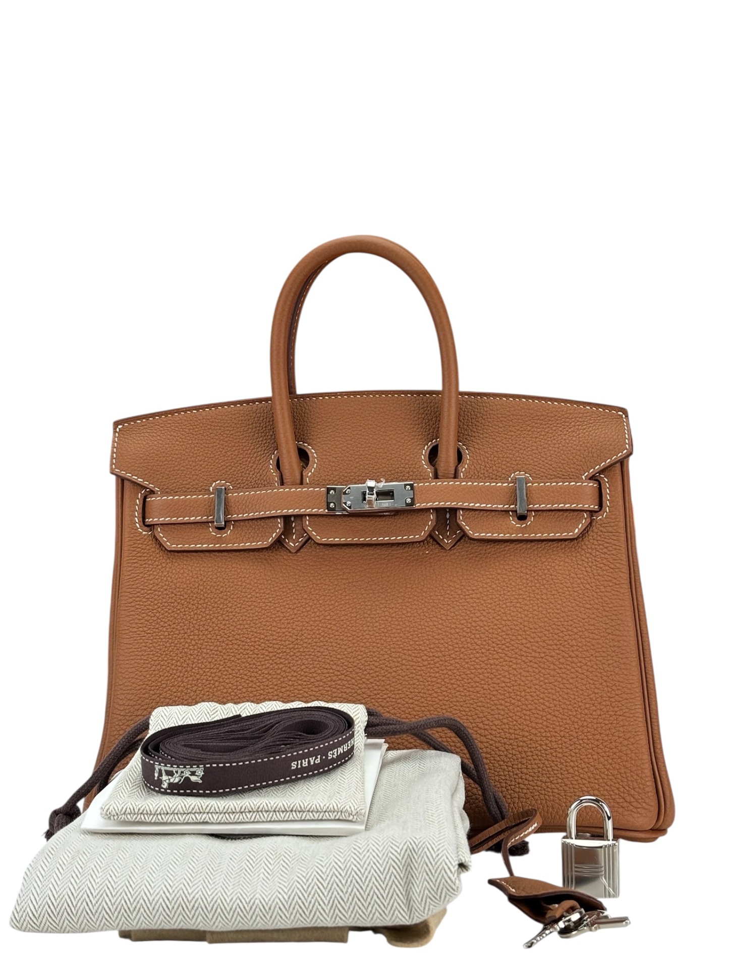 HERMES - Birkin 25 Gold Togo Palladium Hardware 