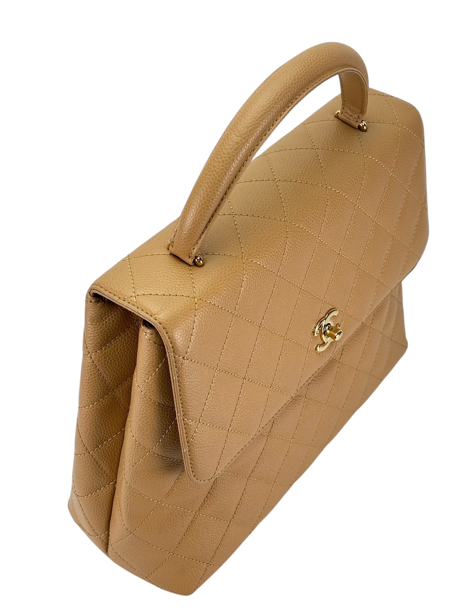 CHANEL - Beige Caviar Kelly Handle 30 Bag
