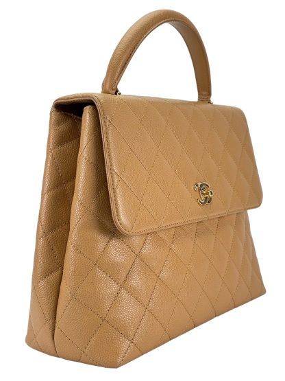 CHANEL - Beige Caviar Kelly Handle 30 Bag