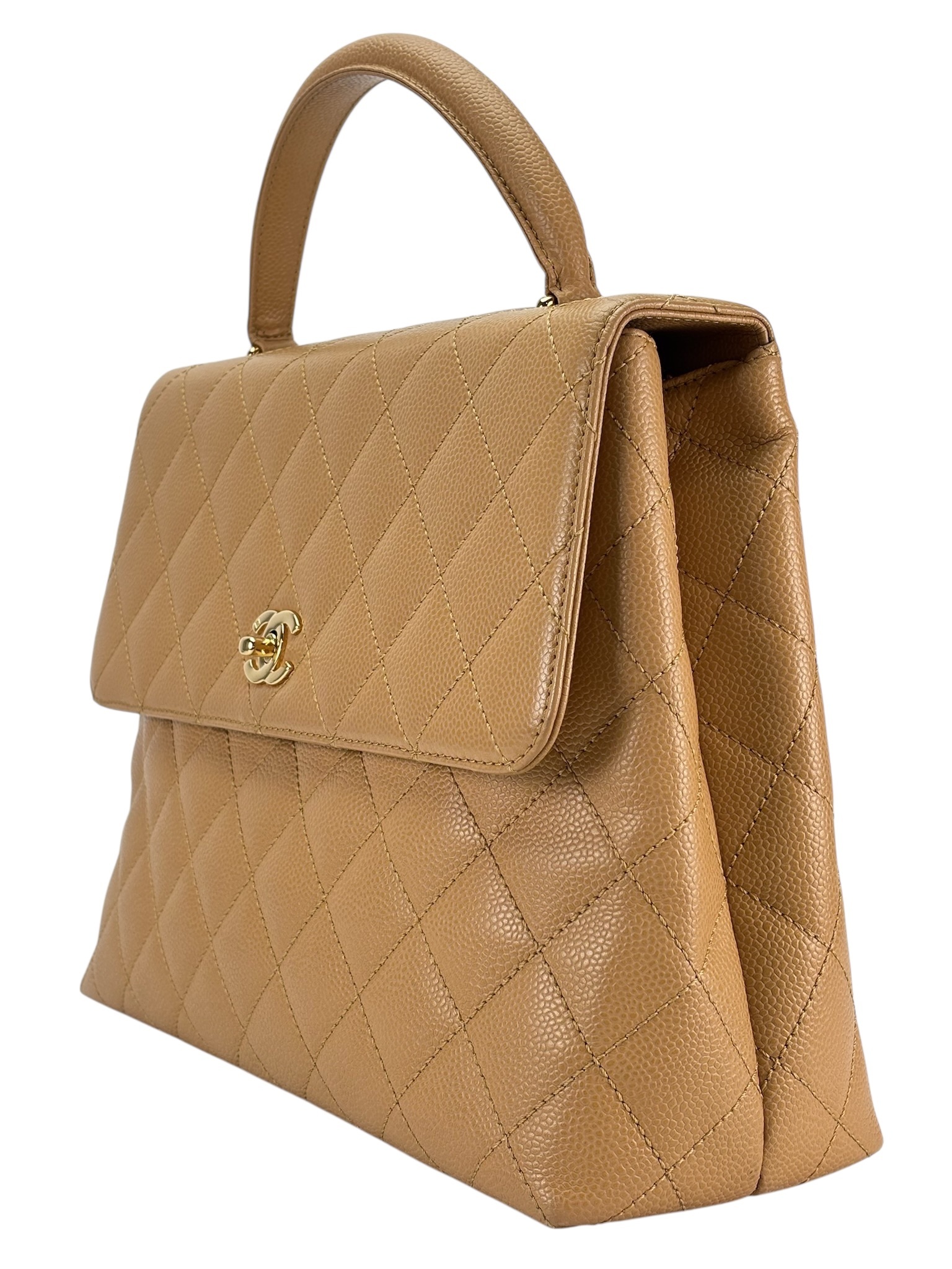 CHANEL - Beige Caviar Kelly Handle 30 Bag