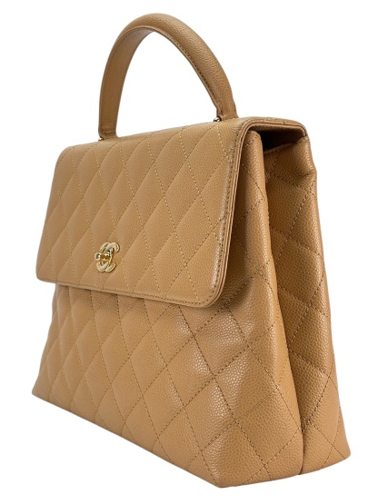 CHANEL - Beige Caviar Kelly Handle 30 Bag