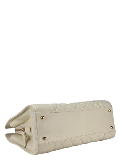 CHANEL - White Lambskin Mademoiselle Shopping Tote 