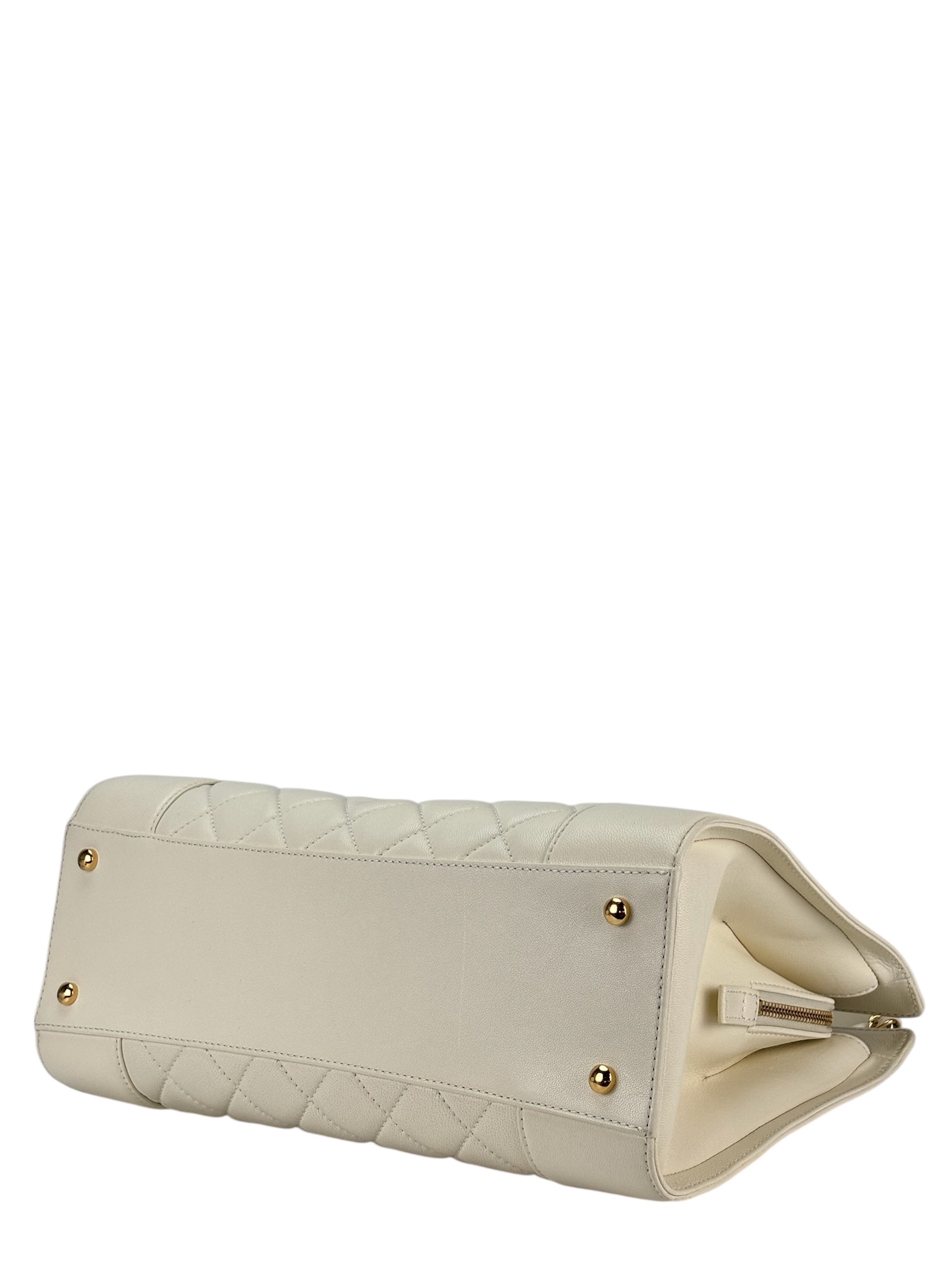 CHANEL - White Lambskin Mademoiselle Shopping Tote 