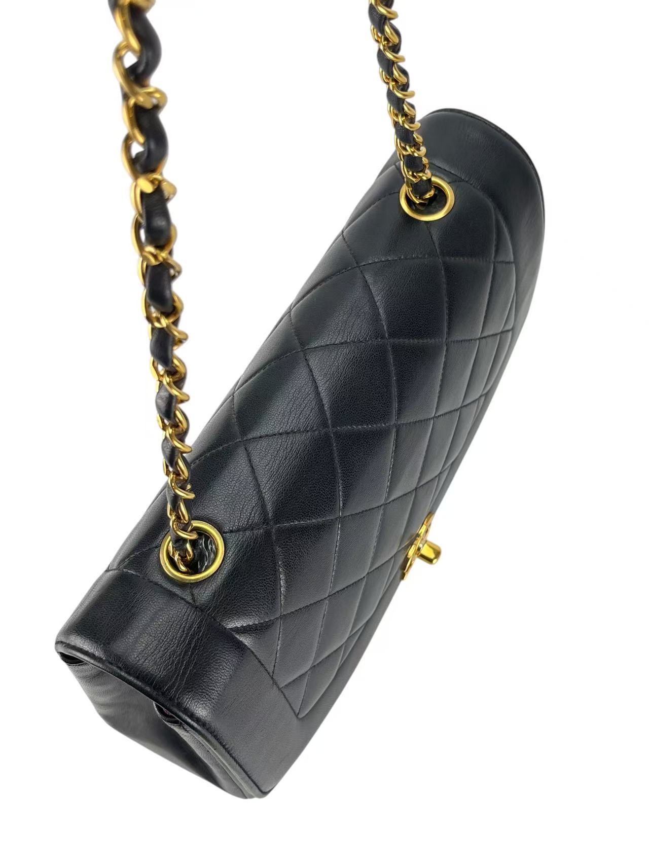 CHANEL - Black Lambskin Medium Diana Shoulder Bag
