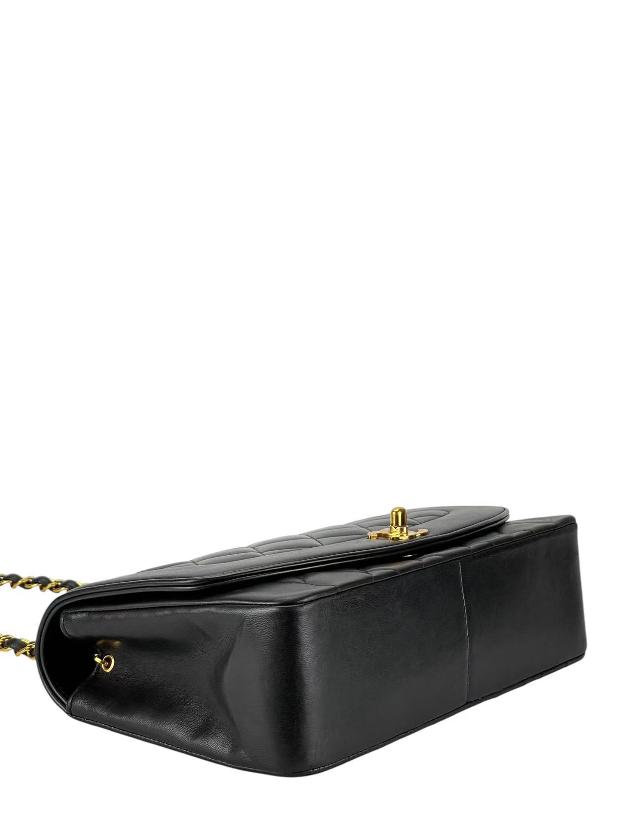 CHANEL - Black Lambskin Medium Diana Shoulder Bag