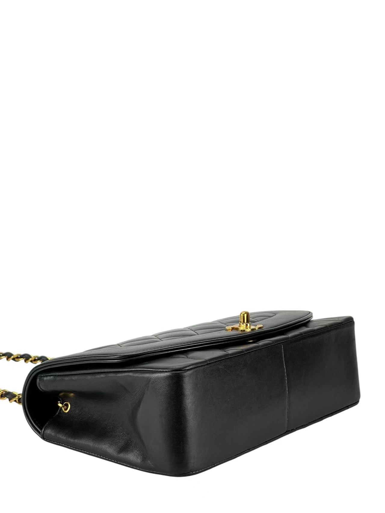 CHANEL - Black Lambskin Medium Diana Shoulder Bag