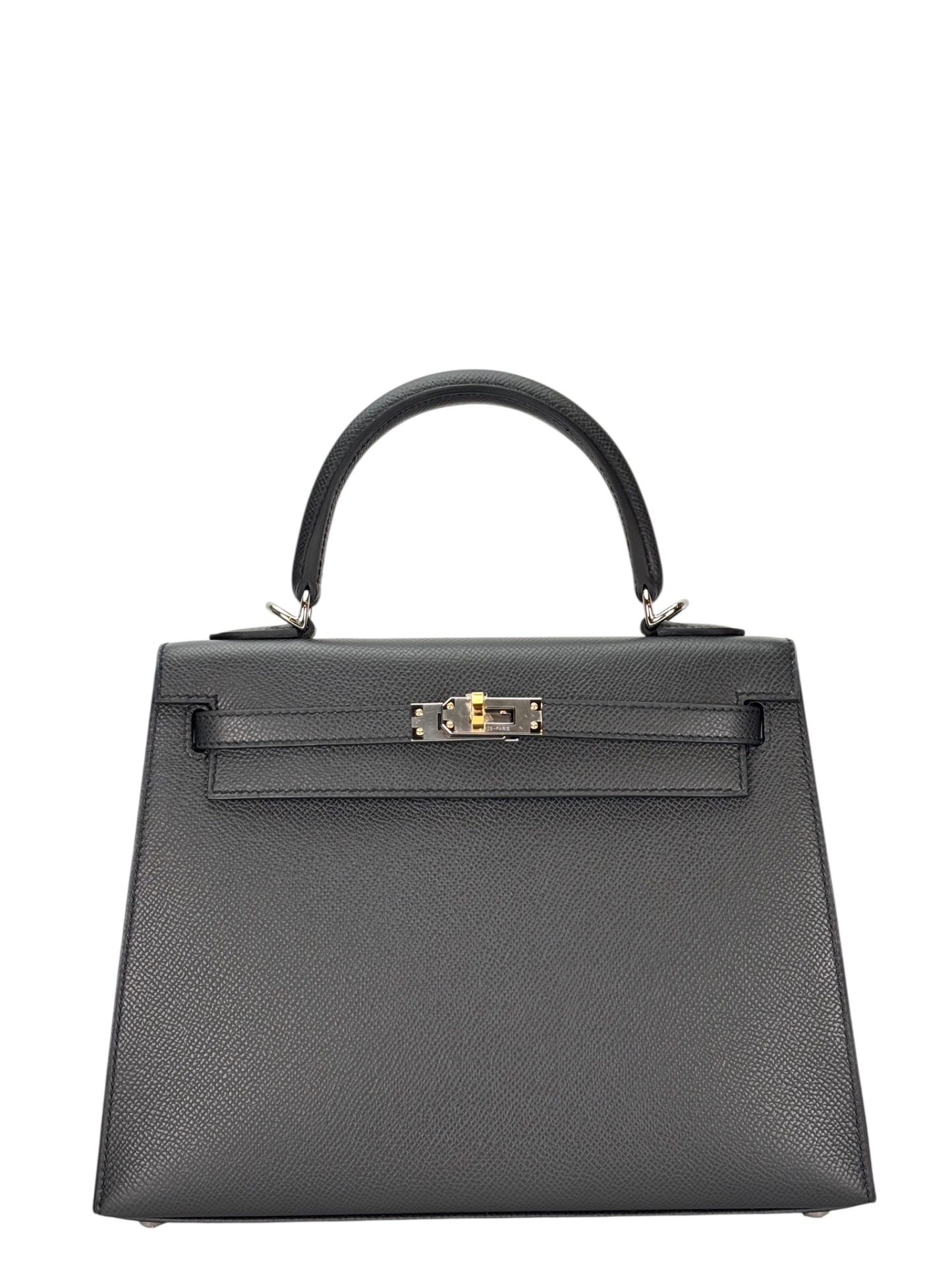 HERMES - Kelly 25 8P Plomb Epsom Electrum Hardware
