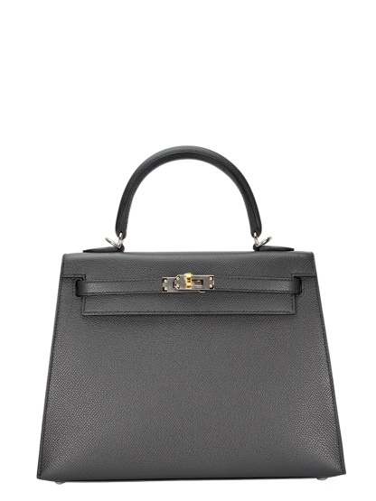 HERMES - Kelly 25 8P Plomb Epsom Electrum Hardware