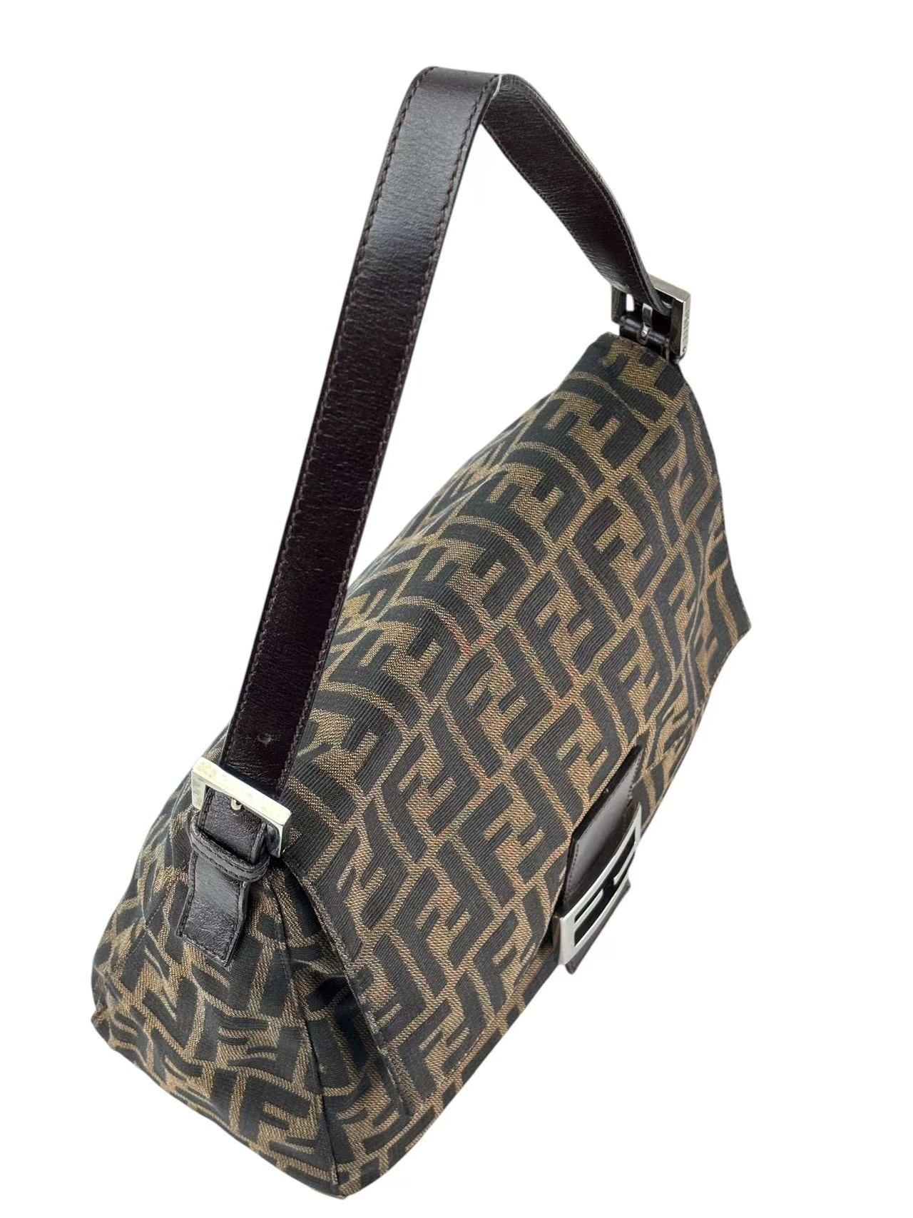 FENDI - Zucca Medium Mamma Baguette Bag Sliver Hardware