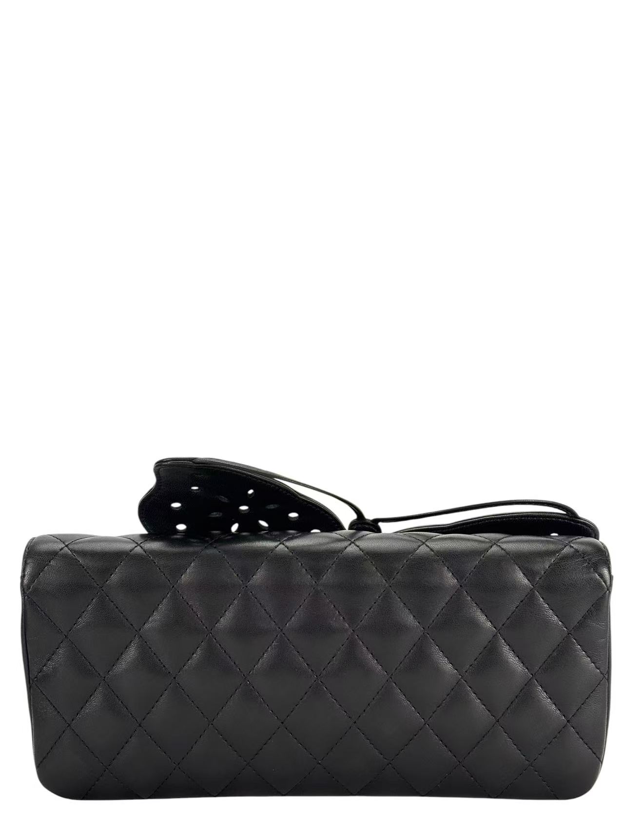 CHANEL - Matelasse Chain Shoulder Bag Butterfly Black Lambskin Sliver Hardware