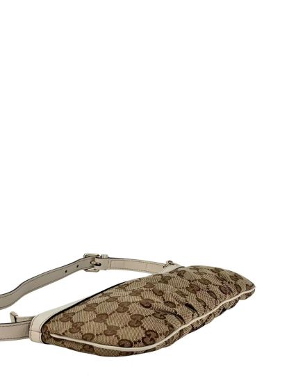 GUCCI - Beige Canvas Pochette Shoulder Bag