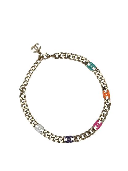 CHANEL - CC Logo Multicolor Necklace