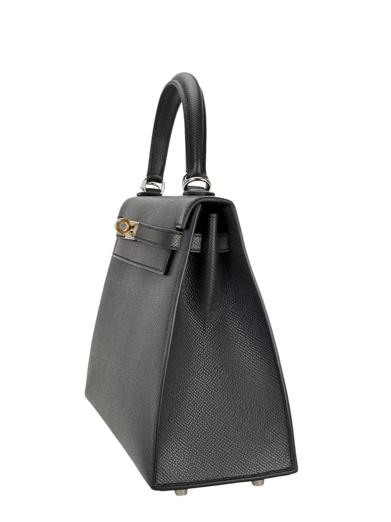 HERMES - Kelly 25 8P Plomb Epsom Electrum Hardware