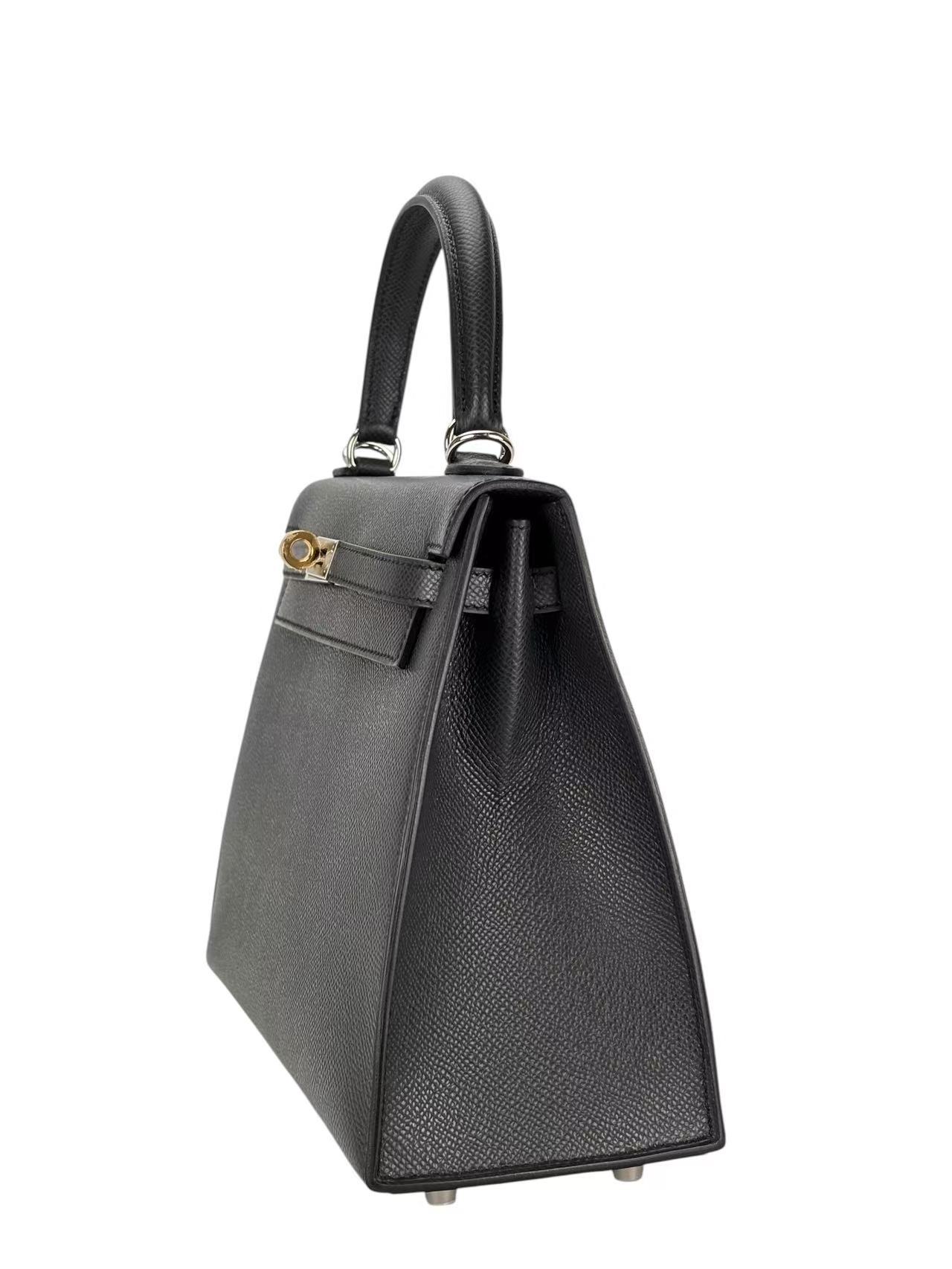 HERMES - Kelly 25 8P Plomb Epsom Electrum Hardware