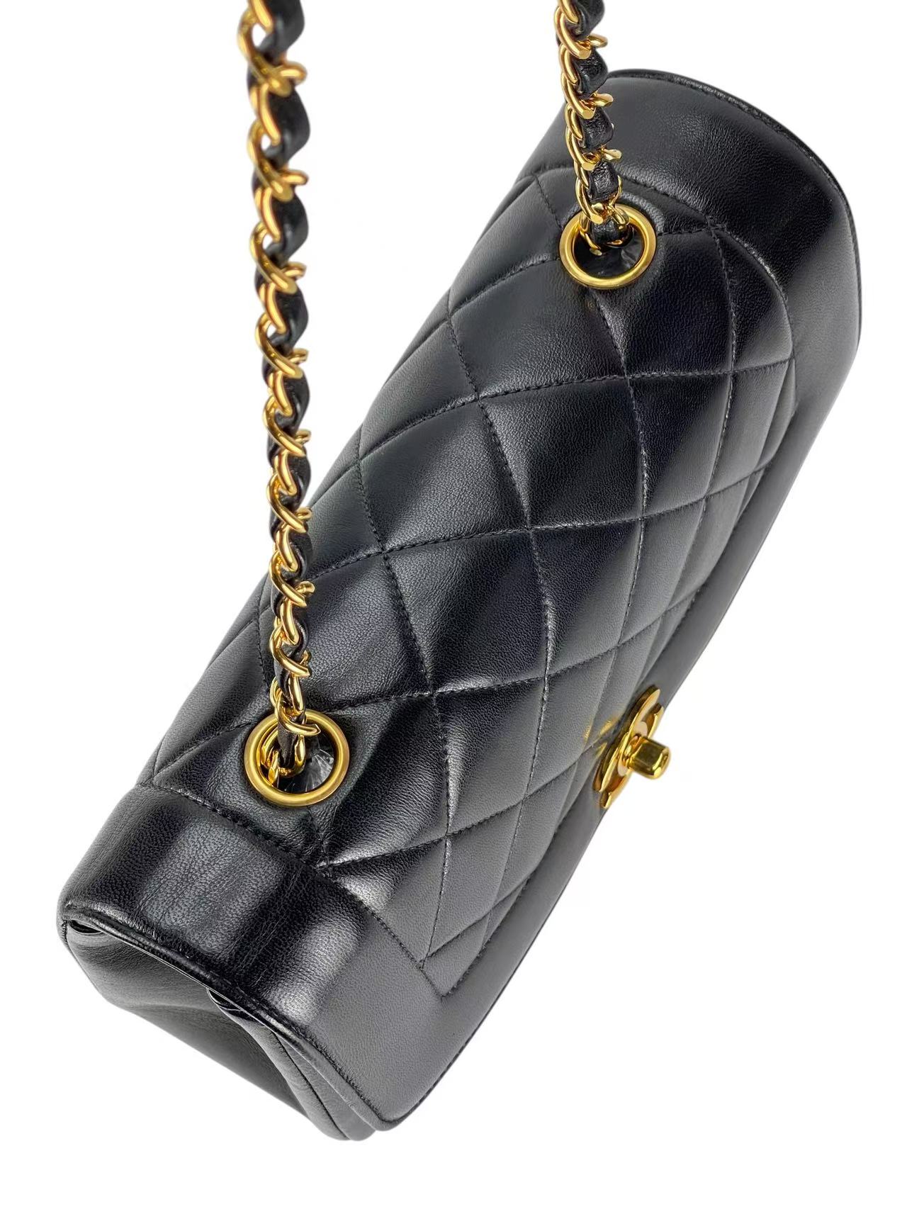 CHANEL - Black Lambskin Small Diana Shoulder Bag