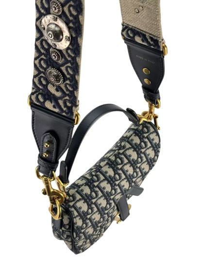 CHRISTIAN DIOR - Saddle Pochette Oblique Jacquard