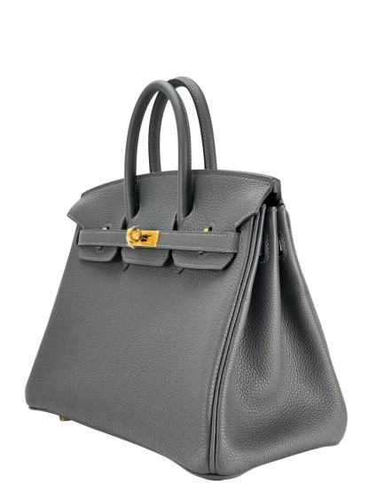 HERMES - Birkin 25  Gris Misty  Togo Gold Hardware