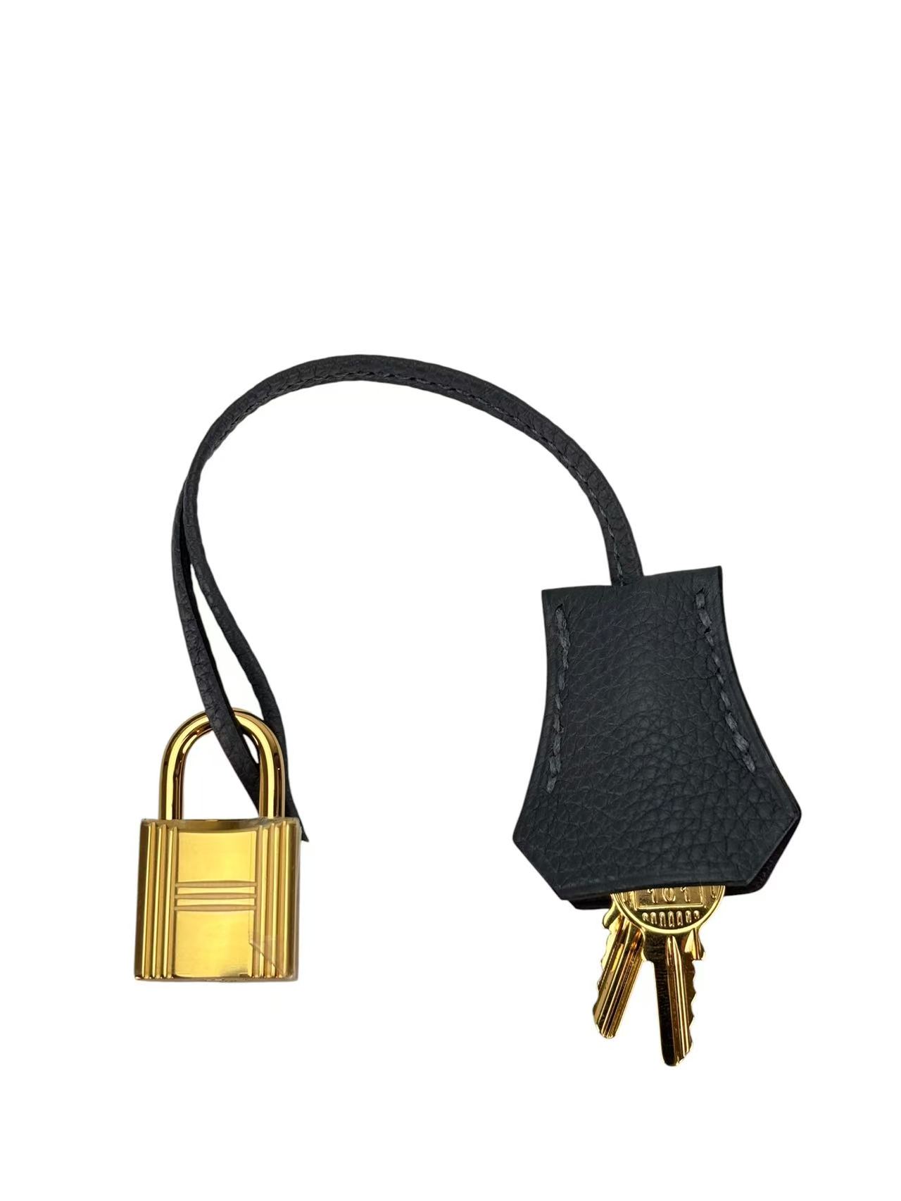HERMES - Birkin 25  Gris Misty  Togo Gold Hardware