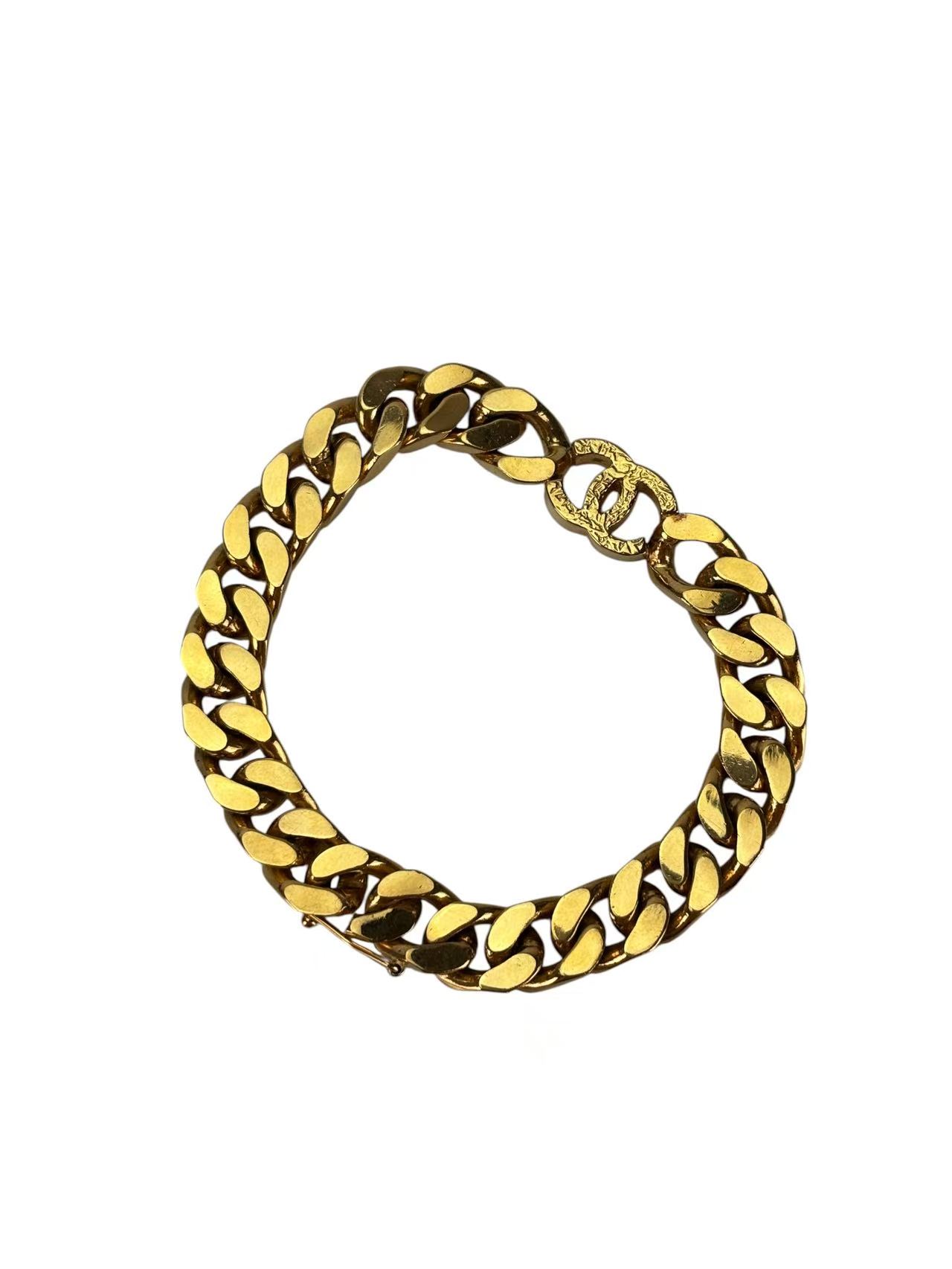 CHANEL - CC Logo Gold Chain Bracelet