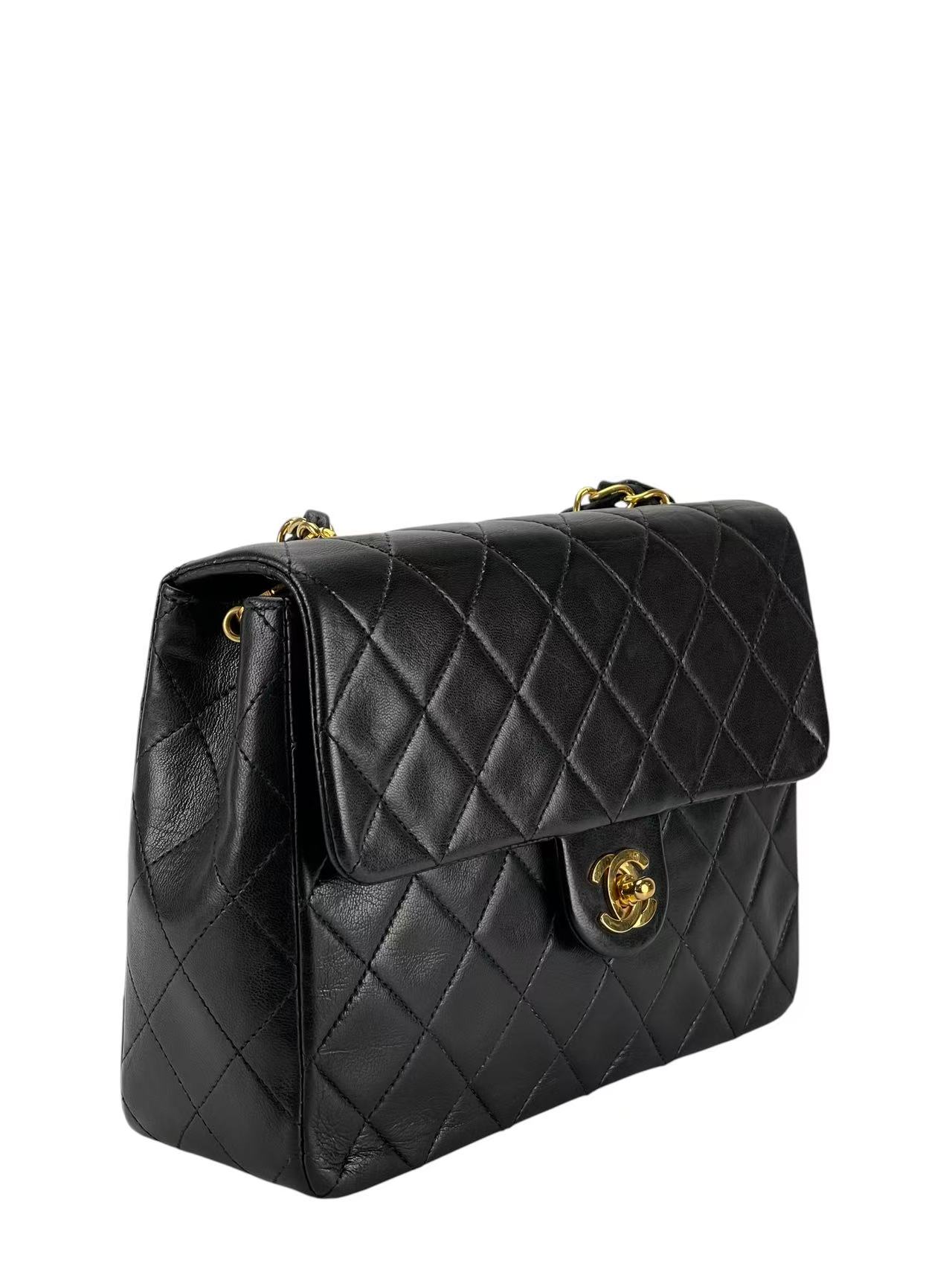 CHANEL - Mini Flap Bag 20 Black Lambskin Gold Hardware