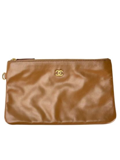 CHANEL - 22 Bag Dark Beige Calfskin Gold Hardware Small 