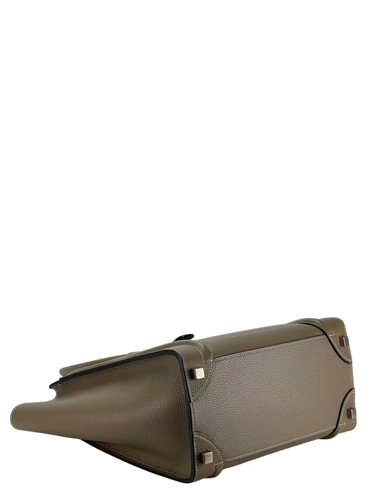 CELINE - Micro Luggage handbag in Drummed Calfskin Grey 
