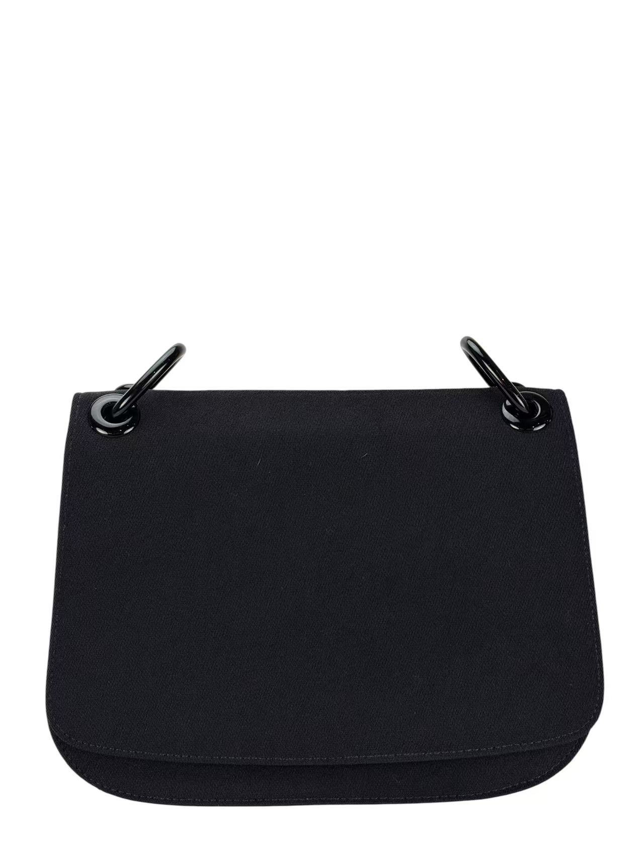 PRADA - Black Nylon Plastic Chain Shoulder Bag 