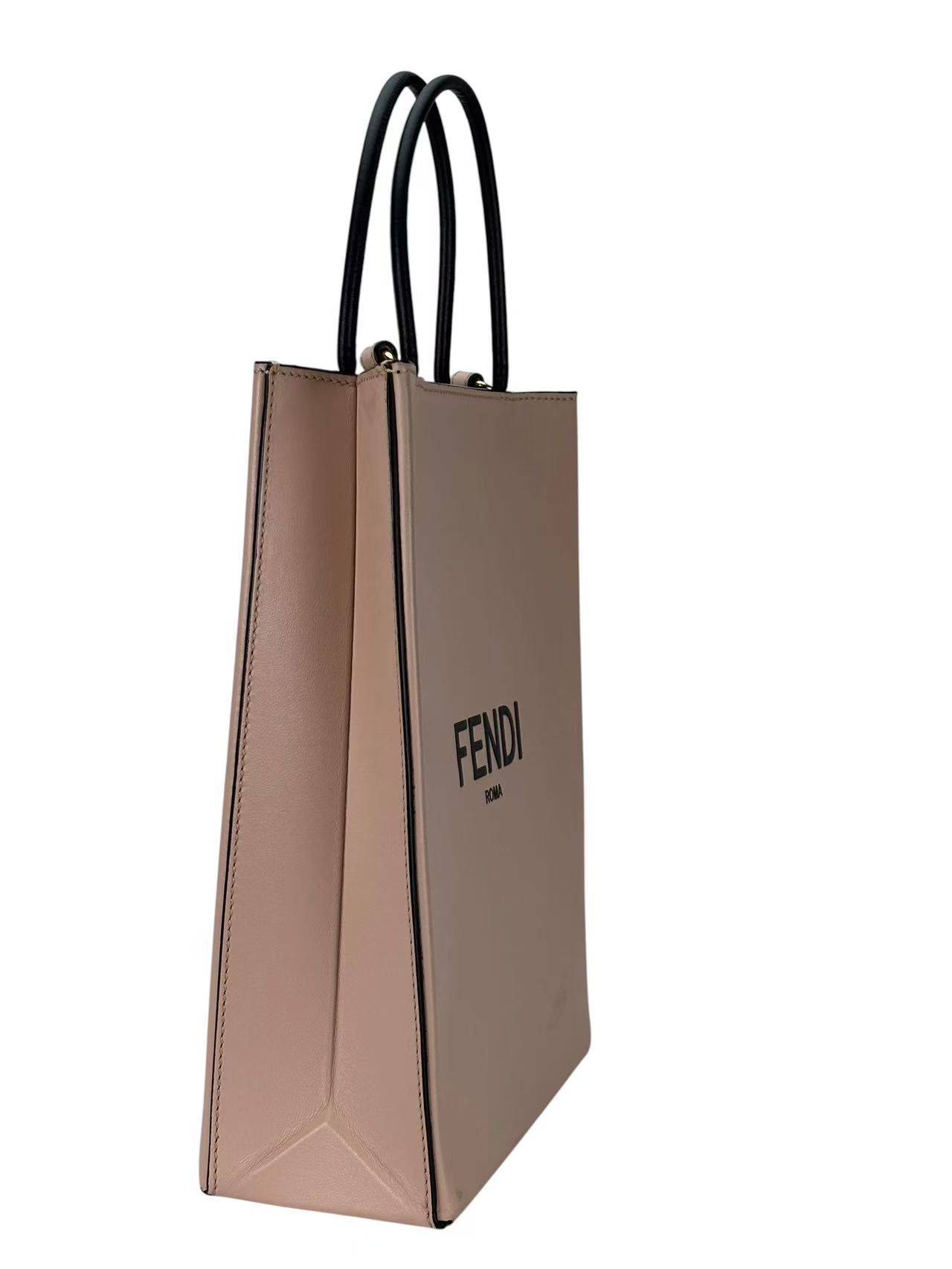 FENDI - Pink Calfskin Shopping Tote Bag