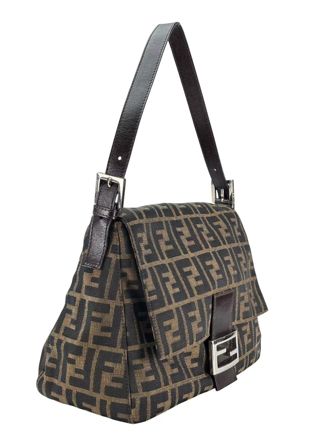 FENDI - Zucca Medium Mamma Baguette Bag Sliver Hardware