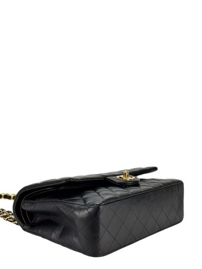 CHANEL - Medium Classic Double Flap Bag Black Lambskin Gold Hardware (CF25)