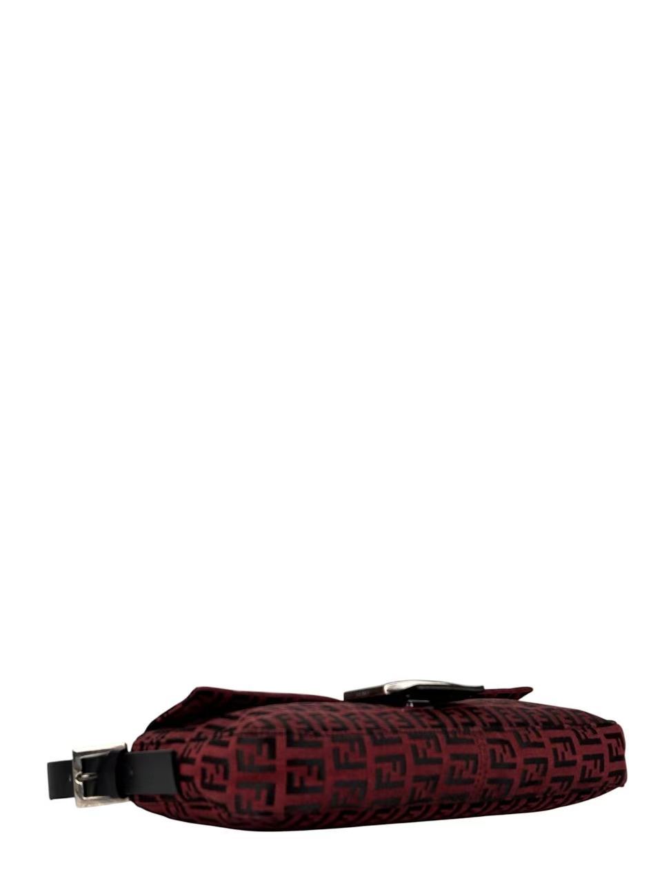 FENDI - Red Zucchino Canvas Baguette Shoulder Bag