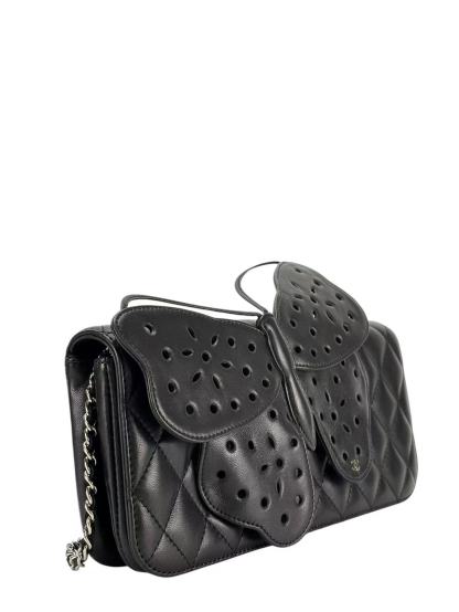CHANEL - Matelasse Chain Shoulder Bag Butterfly Black Lambskin Sliver Hardware
