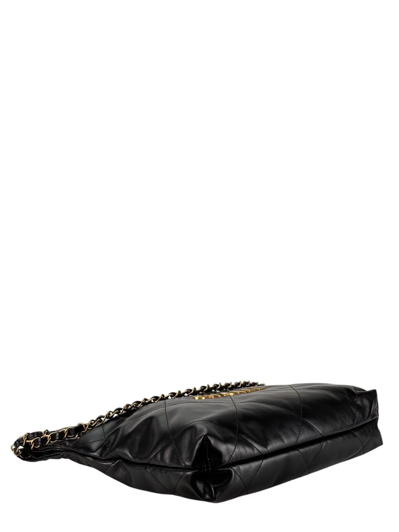 CHANEL - 22 Bag Black Calfskin Gold Hardware Small 