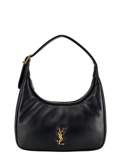 SAINT LAURENT - Black Lambskin Calypso YSL Hobo Bag
