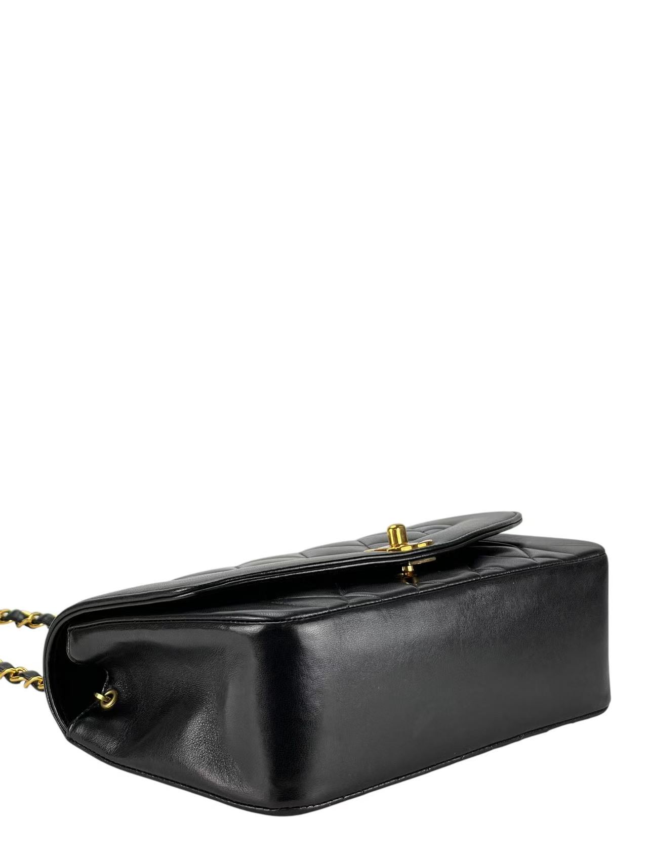 CHANEL - Black Lambskin Small Diana Shoulder Bag