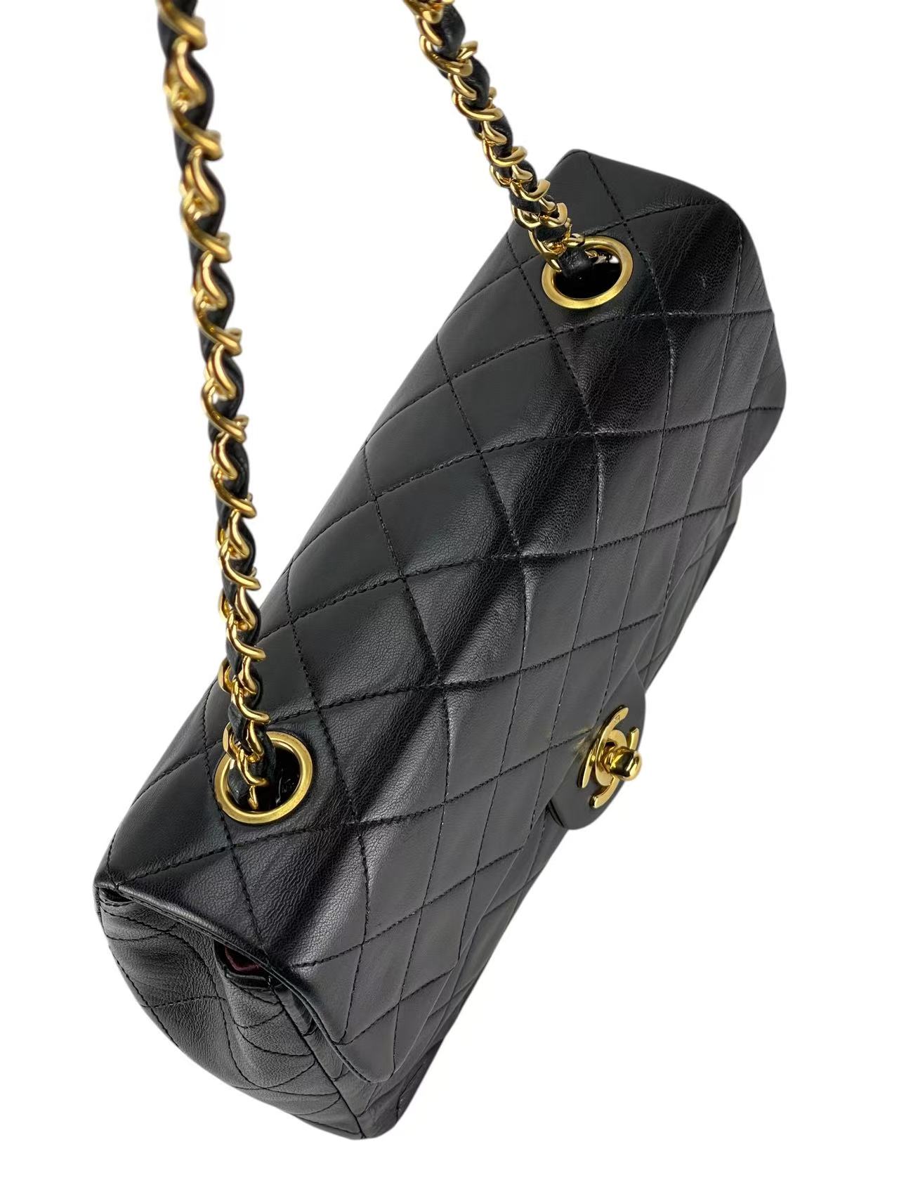 CHANEL - Mini Flap Bag 20 Black Lambskin Gold Hardware