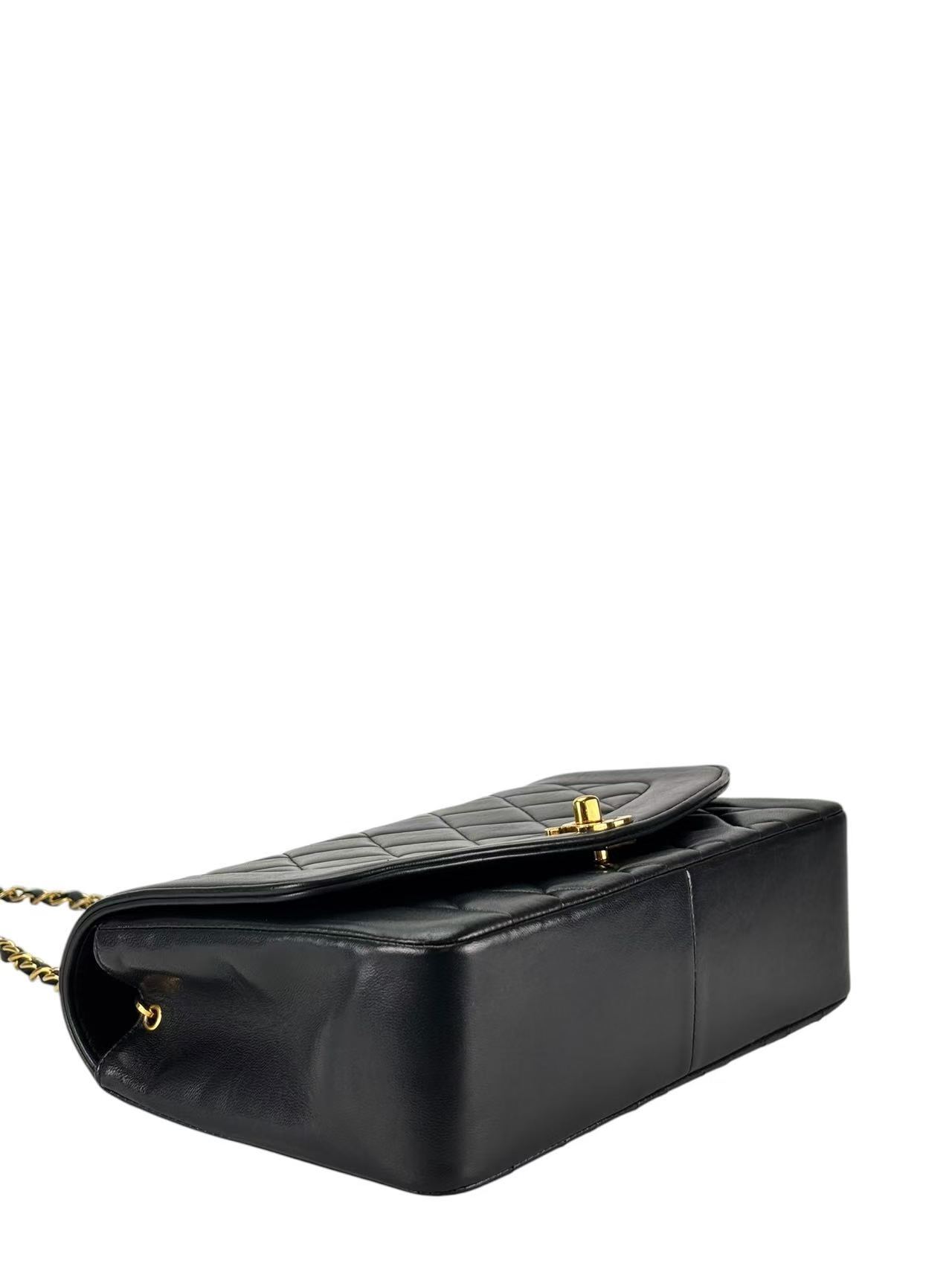CHANEL - Black Lambskin Medium Diana Shoulder Bag