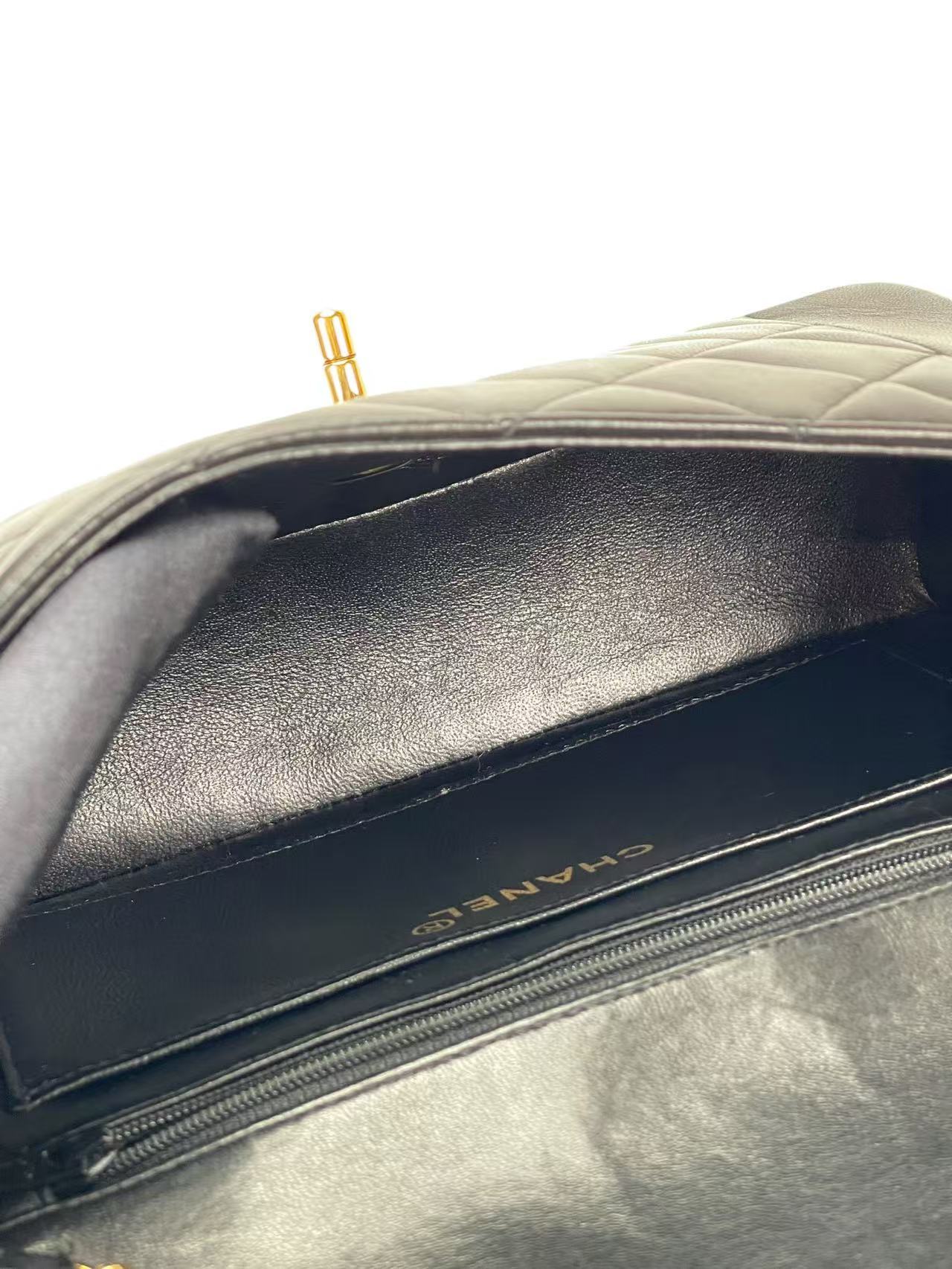CHANEL - Black Lambskin Small Diana Shoulder Bag