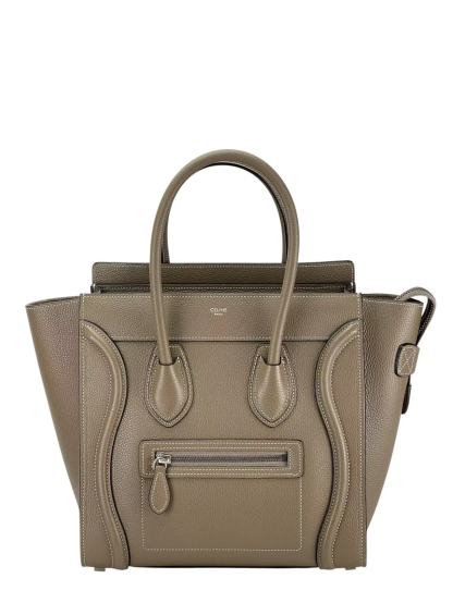 CELINE - Micro Luggage handbag in Drummed Calfskin Grey 