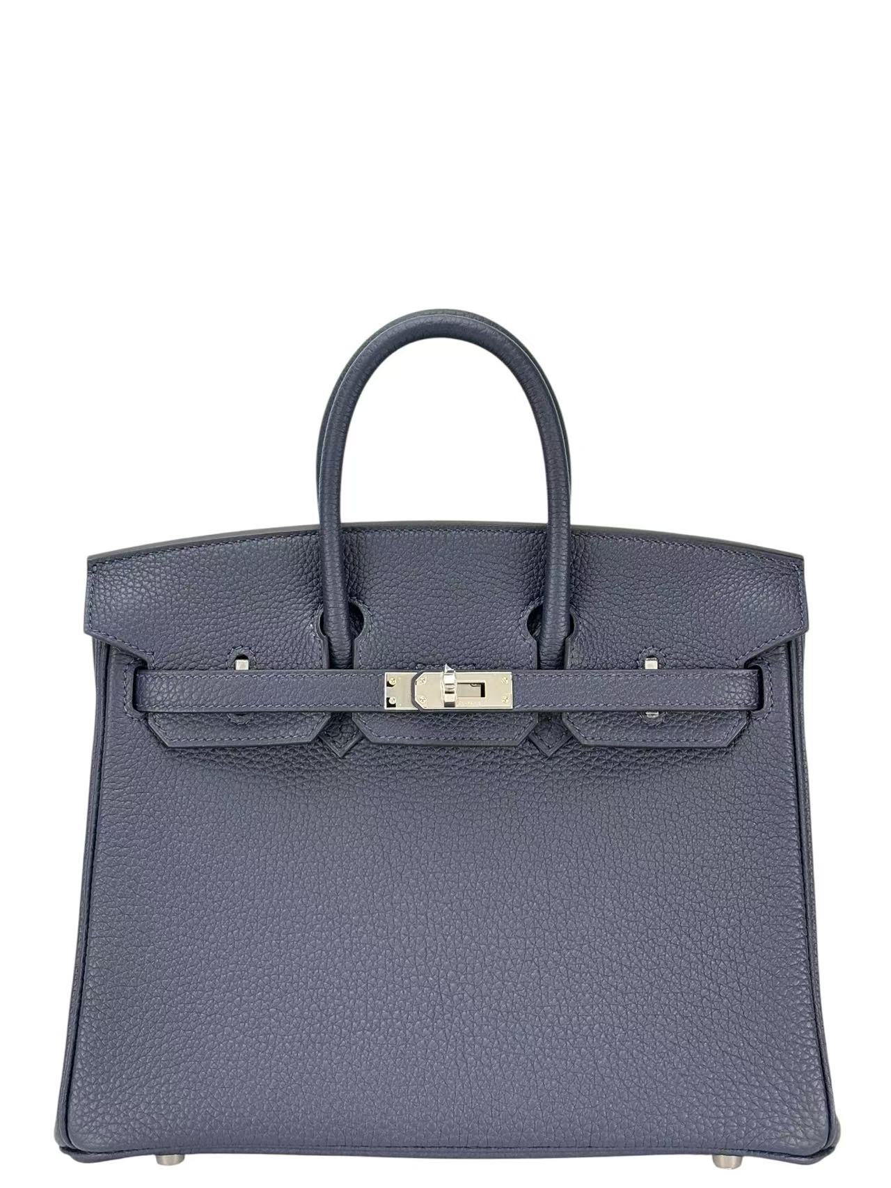 HERMES - Birkin 25 Blue Nuit （2Z）Togo Palladium Hardware 