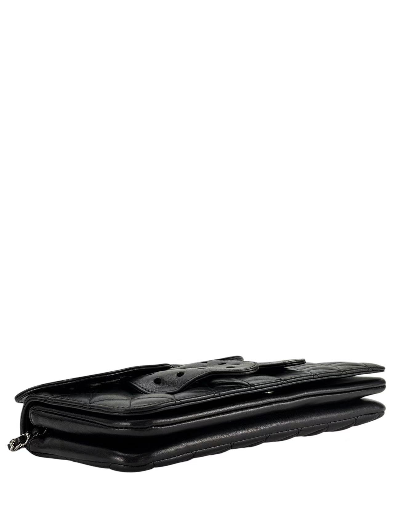 CHANEL - Matelasse Chain Shoulder Bag Butterfly Black Lambskin Sliver Hardware