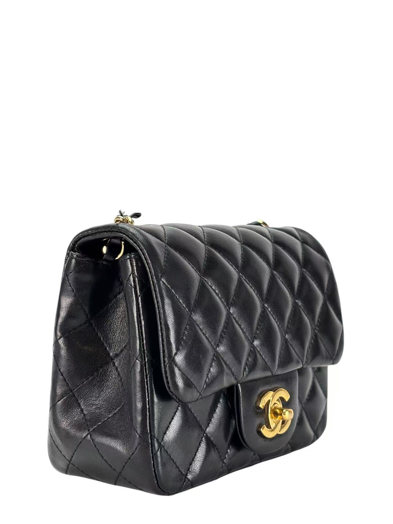 CHANEL - Black Lambskin Square 17 Shoulder Bag