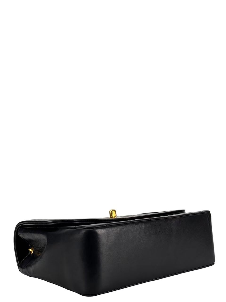 CHANEL - Flap Single Chain Bag Black Lambskin Gold Hardware