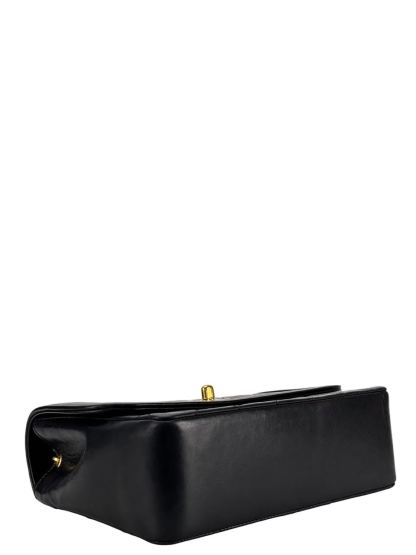 CHANEL - Flap Single Chain Bag Black Lambskin Gold Hardware