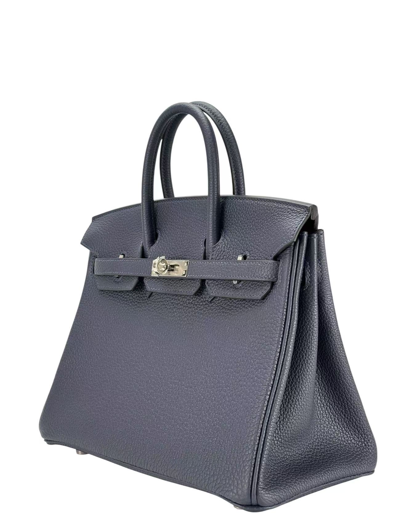 HERMES - Birkin 25 Blue Nuit （2Z）Togo Palladium Hardware 